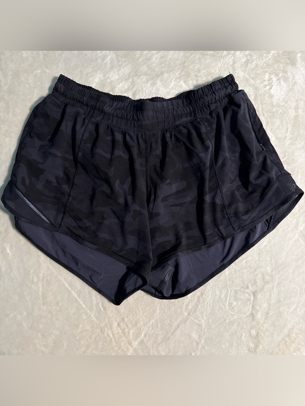 Women's Black Camouflage Running Shorts